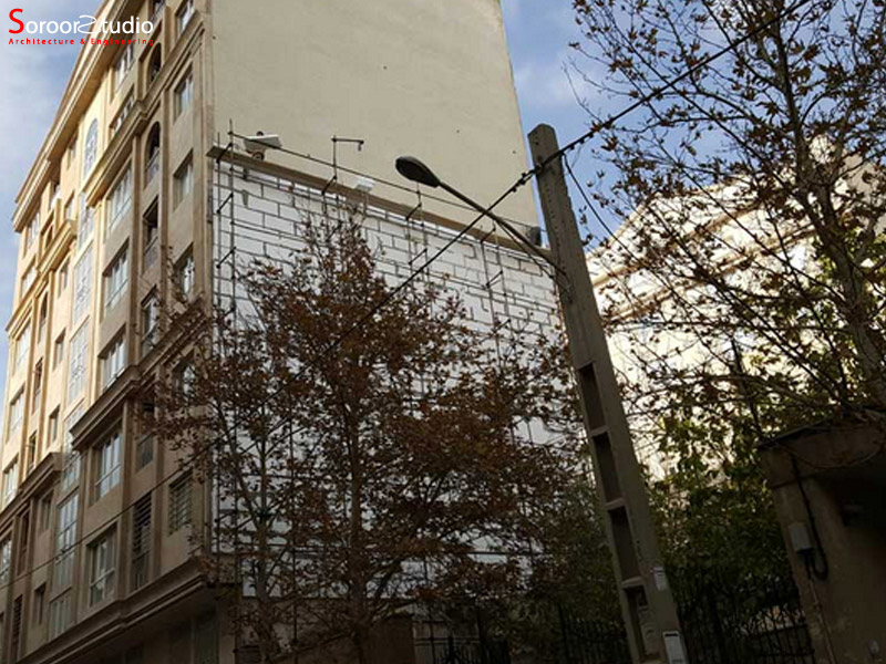 عایق حرارتی نمای اتیکس در دیوار جانبی4
