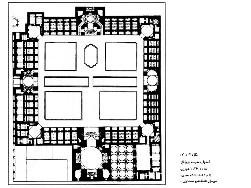 Chahar Bagh School  floor plan-Isfahan