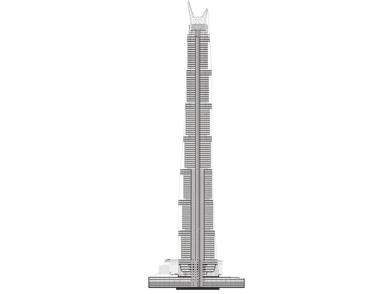طراحی مقطع برج شانگهای