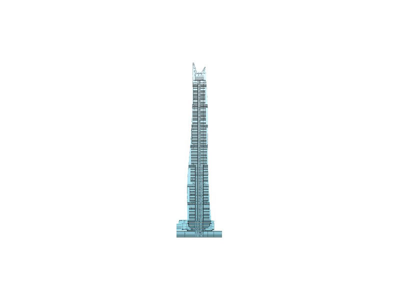 طراحی مقطع برج شانگهای