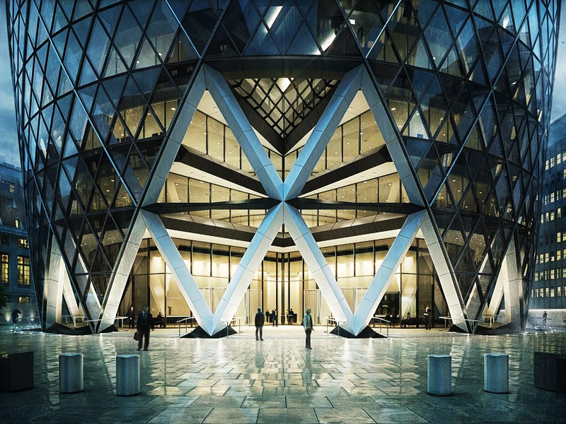 طراحی ورودی برج سوئیس ری