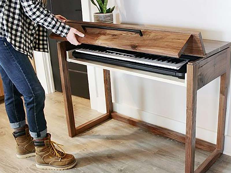 میز پیانو دیجیتال چوبی 