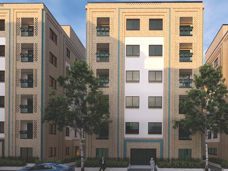 Residential complex facade