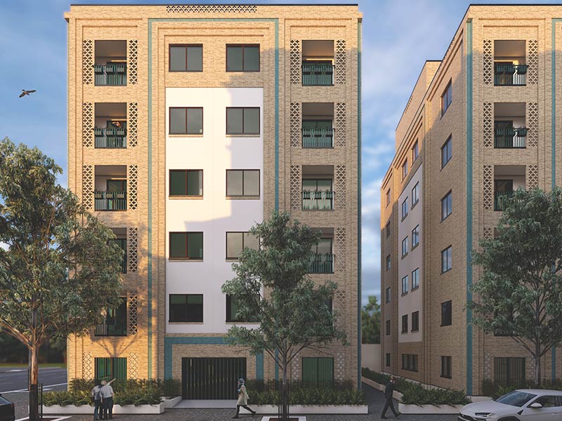 Residential complex facade