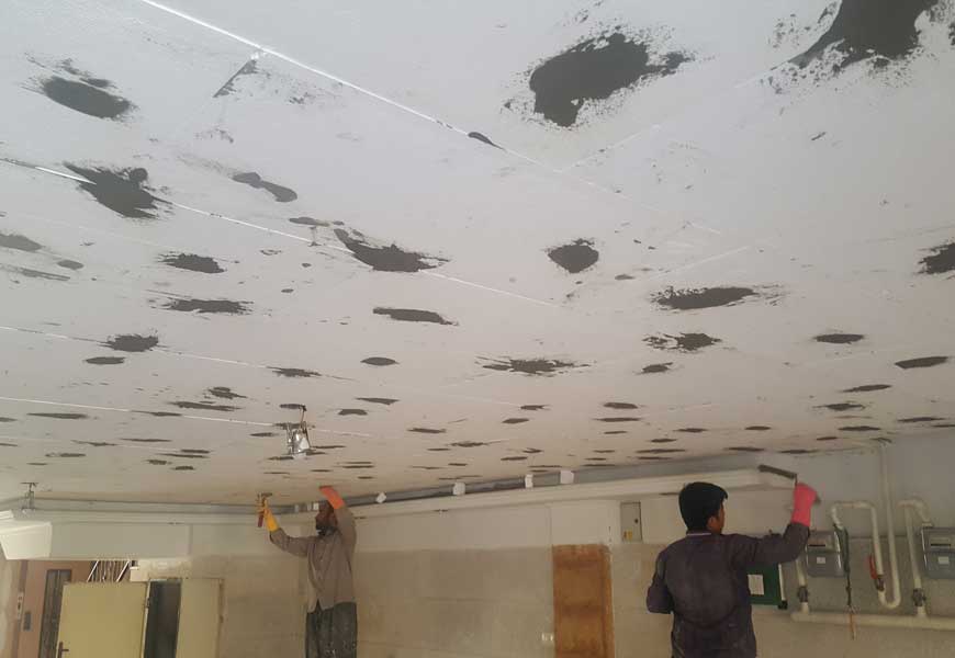 عایق حرارتی نمای اتیکس در دیوار جانبی 