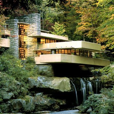 طراحی معماری خانه ی آبشار رایت